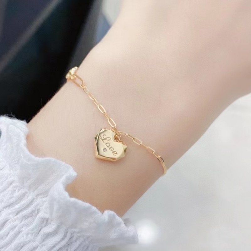 Tuochen Schmuckhersteller Mode-Design 18K/14k/10/9k/Silber 925 Gold Herz Stil Armband für Frauen