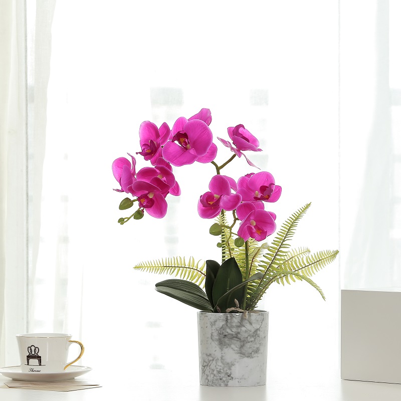 Heißer Verkauf roter potter künstlicher Orchidee mit hoher Qualität