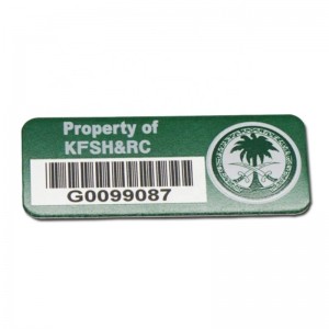 Großhandel benutzerdefinierte laser gravierte seriellenummer label metall barcode label kleber aufkleber gedruckt aluminium ass etet tag labe