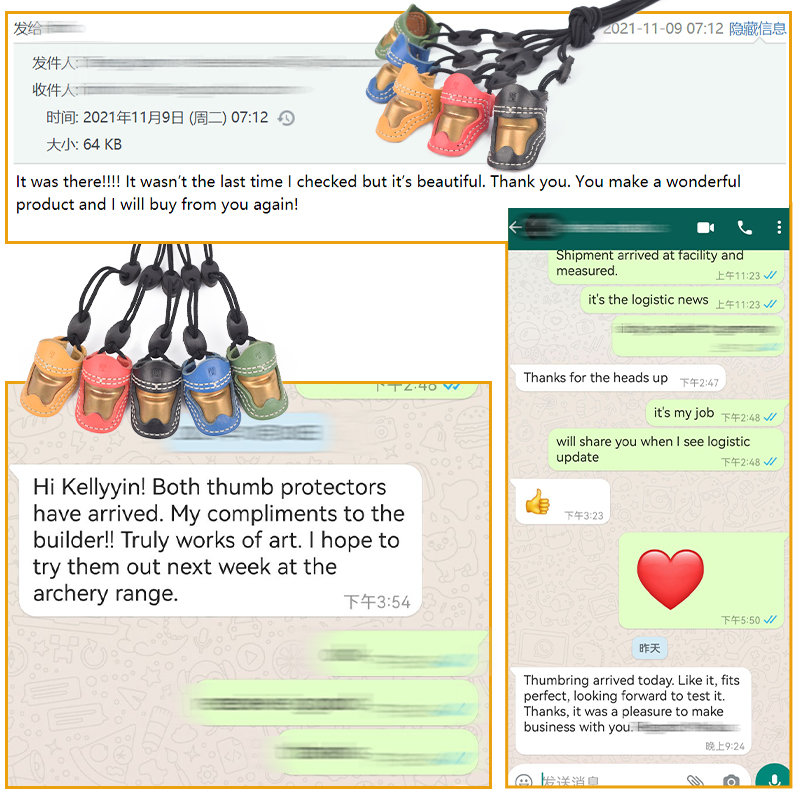 Bogenschießen Daumenrüstung Rüstung Feedback vom Kunden