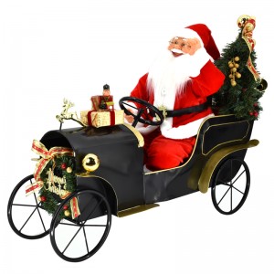 60cm Animierte musikalische LED Santa mit Auto