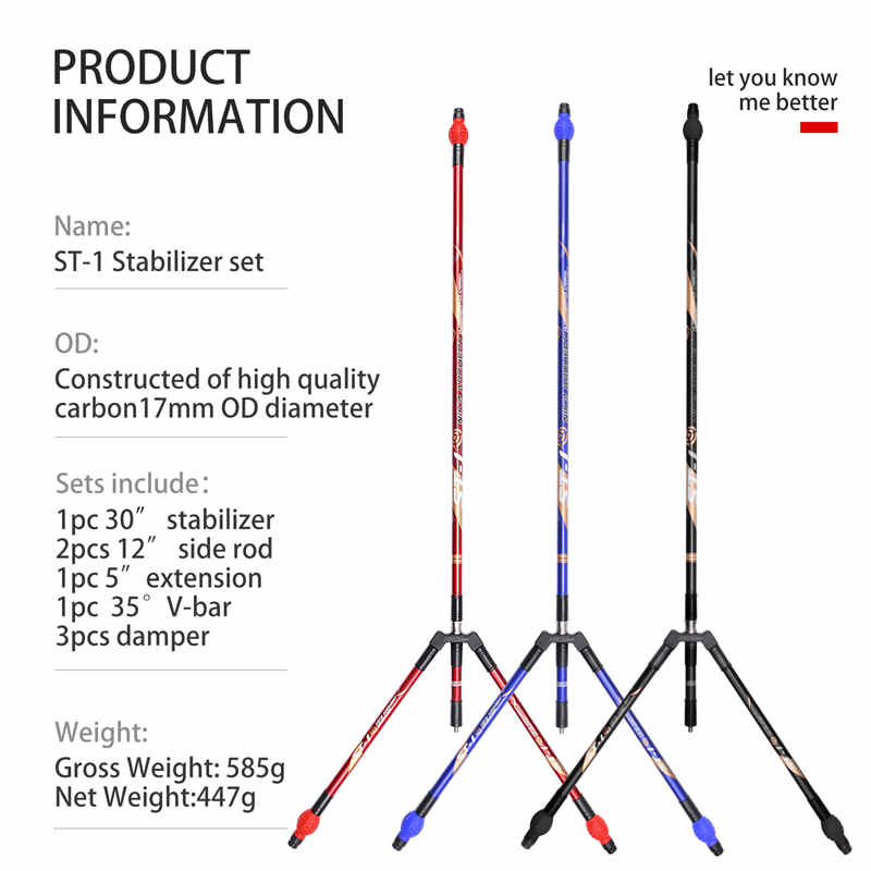 Elong Outdoor 240032 ST-1 Carbon Stabilisator Set Bogenschießenbogen Zubehör zum Schießen