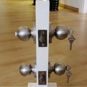 7204 Türknauf Zylinderschloss Keyed Entry -Funktion Außensatin -Chrom -Finish, Ansi/bhma Grade 2 Gewerbetürknauf für Hochleistungsnutzung