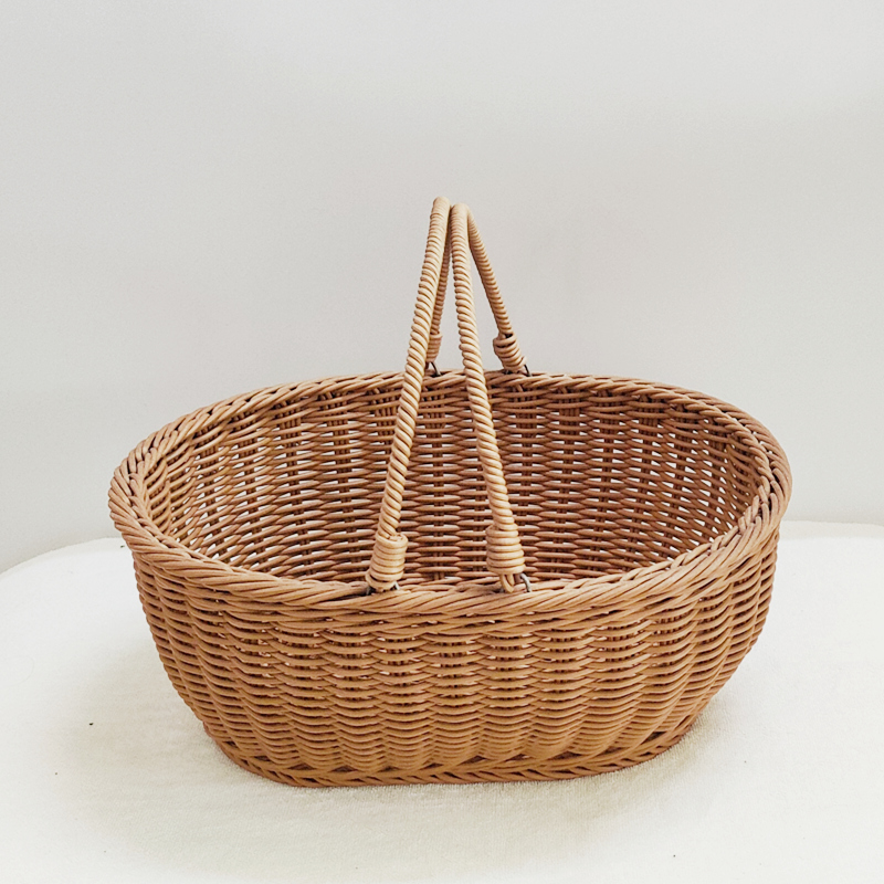 Exquisiter handverpackter ovaler Rattan-Korb