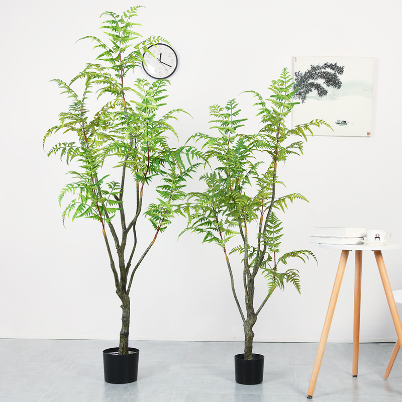 Heißer verkauf realistische chlorophytum comosum baum künstliche pflanze künstliche baum potte fern