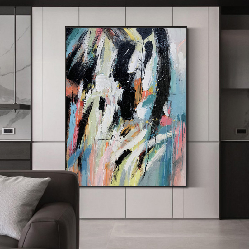 100% handgefertigte moderne Wandkunst Abstrakte Ölgemälde auf Leinwand für Eingang Dekoration