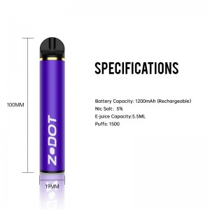 1500 Puffs Einweg-elektronische Zigarette