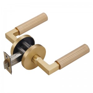 R7132 moderne runde Form knurrte Türgriff, Hochleistungs -Türhebel -Set