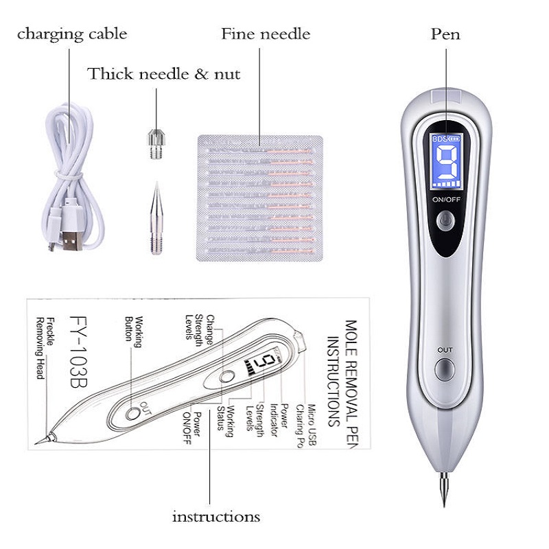 LED-Laser-Sommersprossen-Entfernungsmaschine Haut Maulwurf dunkle Spot-Gesichtswarze-Tag-Entferner-Plasma-Stift-Haut-Tag-Entfernungsstift