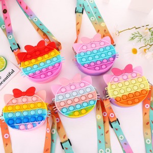 Bubble Zappeln Spielzeug Umhängetaschen, Silikon-Pop-Blase Zappeln Handtaschen