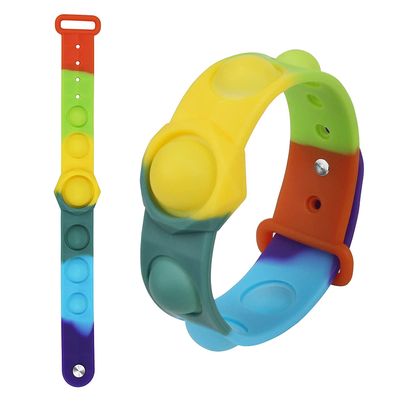 Kinder Silikon Pop Zappeln Armband und Armband Spielzeug, Erwachsene Push Bubble Sensory Stress Relief Geschenk Spielzeug