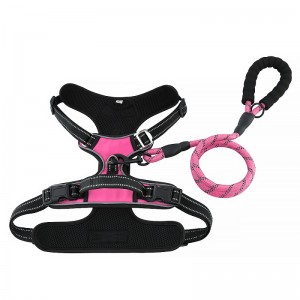 Benutzerdefinierte Hundeweste Reflektierende Nylon Große Schnalle Umkehrbare Hundegeschirr mit Leine