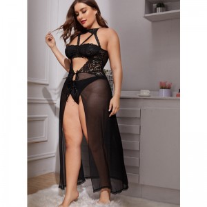 Schwarzer langer Rock sexy Pyjamas