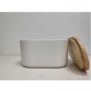 Großhandel lang mit hölzerner Deckel Keramik Steinzeug-Speicher-Brotkasten