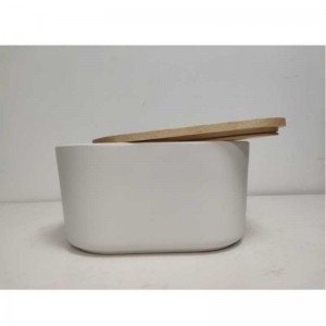 Großhandel lang mit hölzerner Deckel Keramik Steinzeug-Speicher-Brotkasten