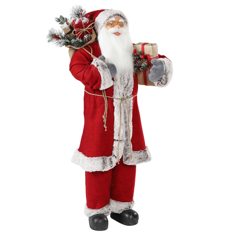 30 ~ 110 cm Weihnachten stehend Santa Claus mit Geschenk Tasche Ornament Dekoration Festival Holiday Figur Collection Traditionelle Weihnachten