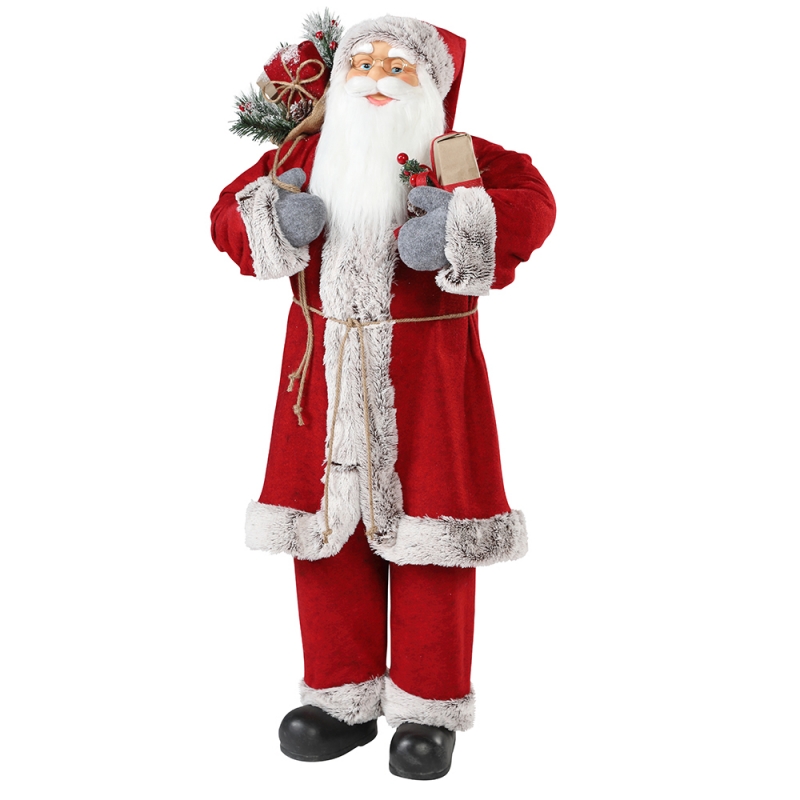 30 ~ 110 cm Weihnachten stehend Santa Claus mit Geschenk Tasche Ornament Dekoration Festival Holiday Figur Collection Traditionelle Weihnachten