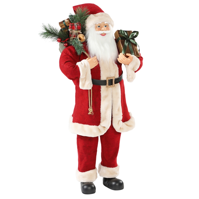 30 ~ 110cm Weihnachten Santa Claus mit Geschenkbeutel Ornament Dekoration Festival Holiday Figur Collection Traditionelle Weihnachten