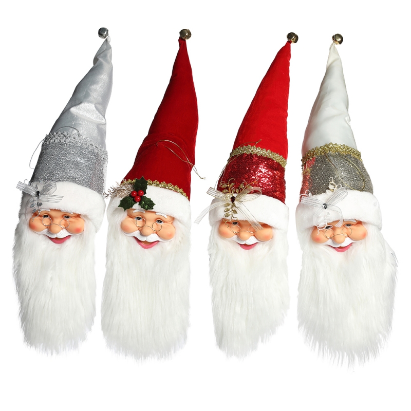 20 ~ 70 cm Weihnachten Weihnachtsmann Claus Kopf Ornamente Dekorationen Baum Hängende Figuren Sammlung Puppe Anhänger Kleine traditionelle Weihnachten