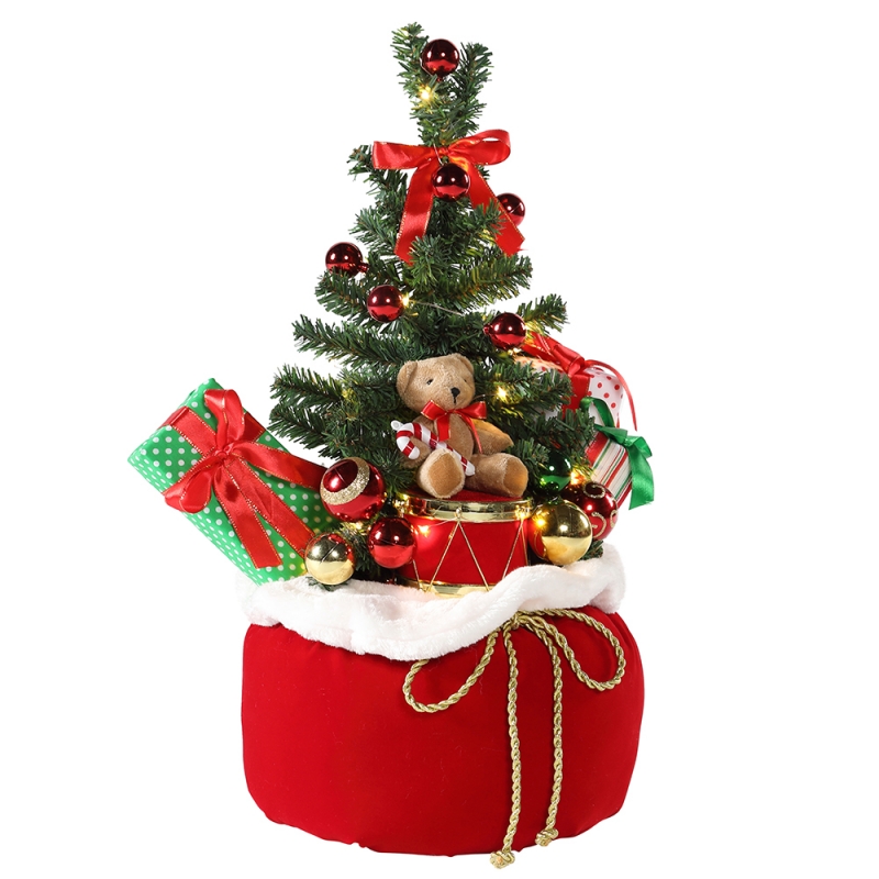 60cm Weihnachten Bär Baum Home Display Geschenke Tasche LED Feiertag Ornament Dekoration Figur Party Collection Weihnachtsbaumlichter