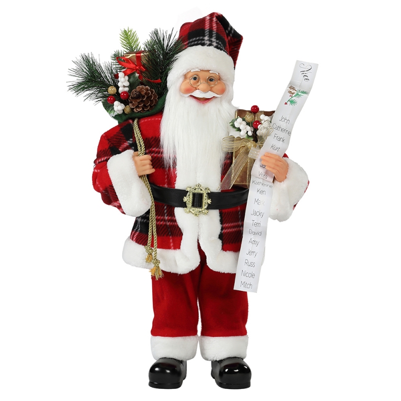 30 ~ 110 cm Weihnachten Santa Claus mit Geschenktetasche Ornament Dekoration Traditionelle Holiday Figur Collection Weihnachtserie