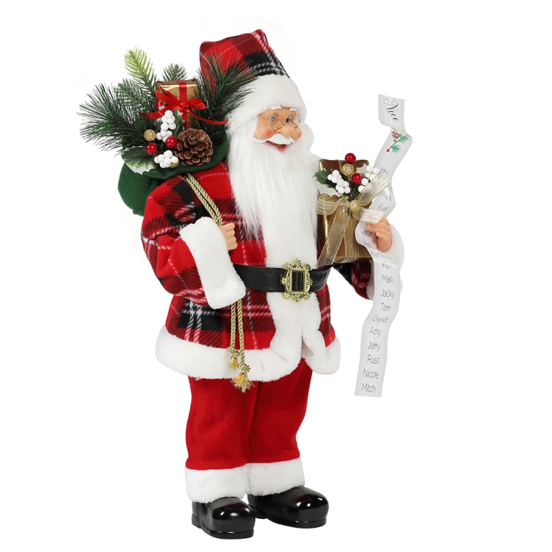 30 ~ 110 cm Weihnachten Santa Claus mit Geschenktetasche Ornament Dekoration Traditionelle Holiday Figur Collection Weihnachtserie