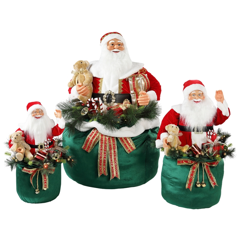 65/85/115cm Weihnachten animierte Santa Claus mit Beleuchtung Urlaub Musical Ornament Dekoration Figur Collection traditionell