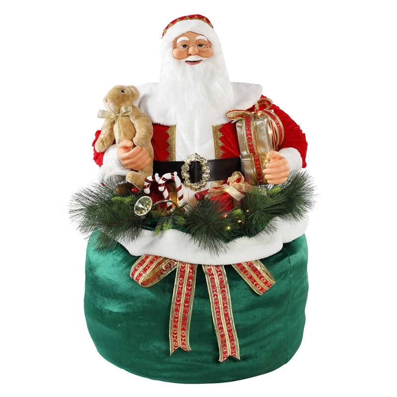 65/85/115cm Weihnachten animierte Santa Claus mit Beleuchtung Urlaub Musical Ornament Dekoration Figur Collection traditionell