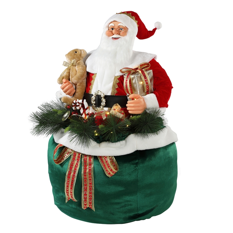 65/85/115cm Weihnachten animierte Santa Claus mit Beleuchtung Urlaub Musical Ornament Dekoration Figur Collection traditionell