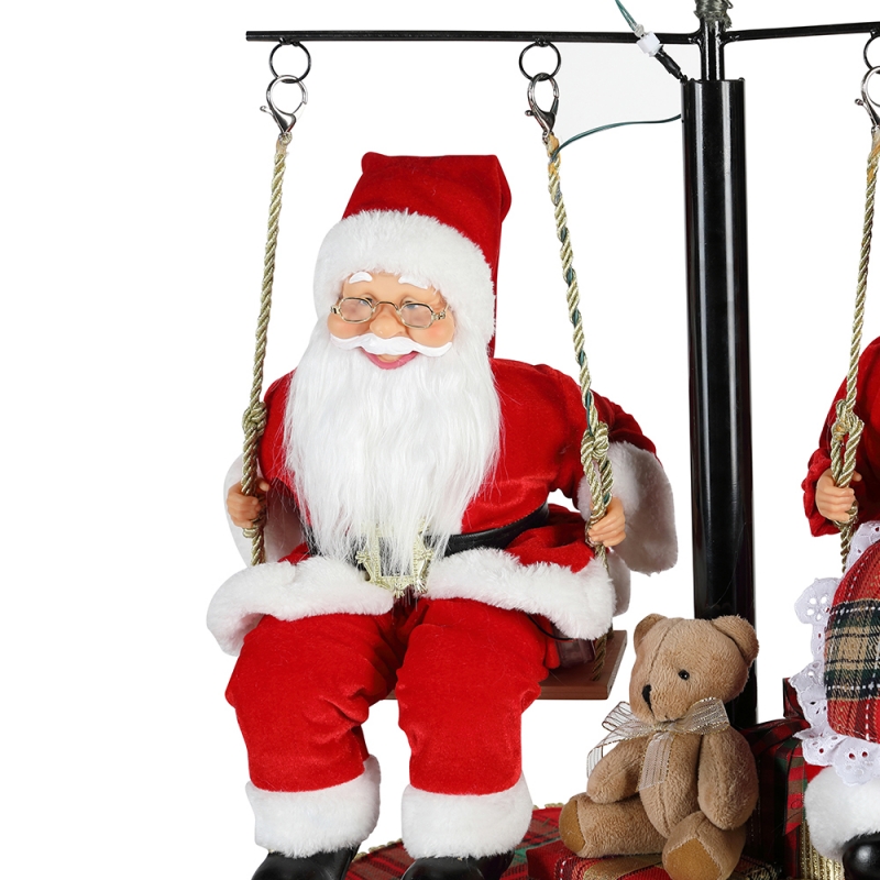 120cm Weihnachten drehen den Baum Weihnachtsmann mit musikalischer Verzierung Dekoration Festival Holiday Figur Collection traditionell