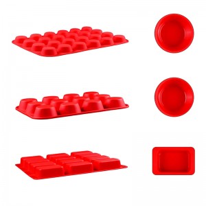 Runde rechteckige Silikon-Muffin-Pan-Formen, Backvorräte