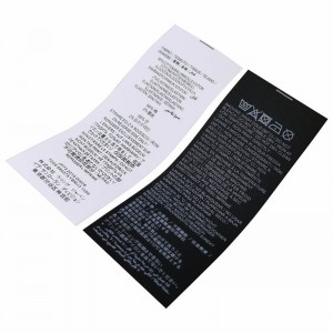 Back-Nackenkleidetiketten für leichte Kleidung und Kinderprodukte