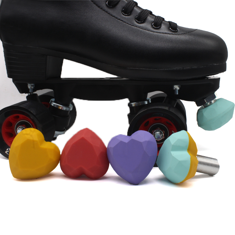Fabrik Direct Sale Angekundenutzte Herz-Diamant-Form verstellbarer Zehen-Stopp-Rollschuh reine Farbe