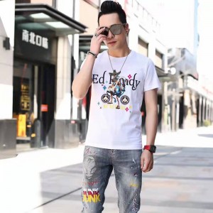 Gestricktes digitales Crewneck-T-Shirt