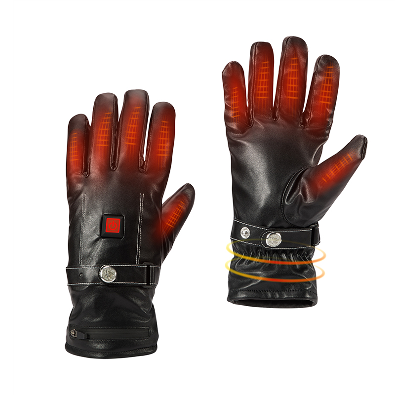 Neue Design Leder elektrische beheizte Handschuhe für Männer, Heizhandschuhe zum Skifahren
