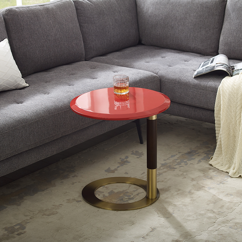 Wohnzimmer Moderne Runde Tisch Walnuss Top Edelstahl Basis Holz Couchtisch