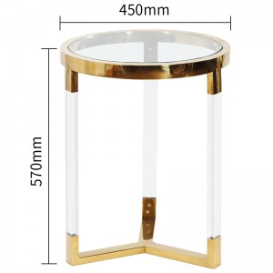 Luxus-Beistelltisch Pinsel Messingkonsole Tisch Nordic Moderner Ecke Couchtisch