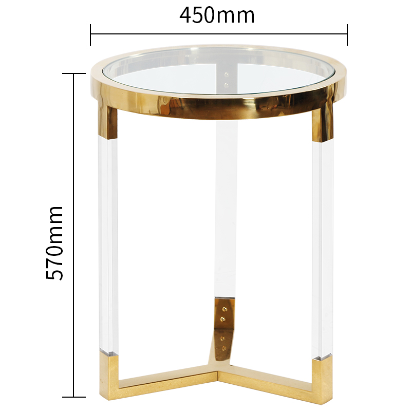 Luxus-Beistelltisch Pinsel Messingkonsole Tisch Nordic Moderner Ecke Couchtisch