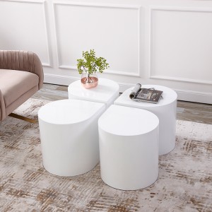 Blütenblatt Design ästhetischer Luxus-Couchtisch Set 4 Gold-Seite-Tische für Wohnzimmer modern