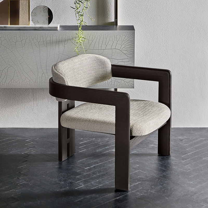 Modernes Design Entspannende Liegestühle Holzrahmenstoff Einzelne Akzent Sofa-Stuhl Wohnzimmermöbel
