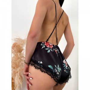 Sexy Aushöhlen Blumen Bodysuit Hohe Schnitt V-Ausschnitt Dessous Teddy Ultradünne Atmungsaktive Frauen Erotische sexy Dessoushot Verkauf Produkte
