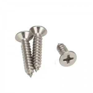 201 edelstahl Senkkopfkopf Selbstschneidende Schraube Flachkopf Selbstschneidende Schraube Benutzerdefinierte Kreuz Selbstklopfen