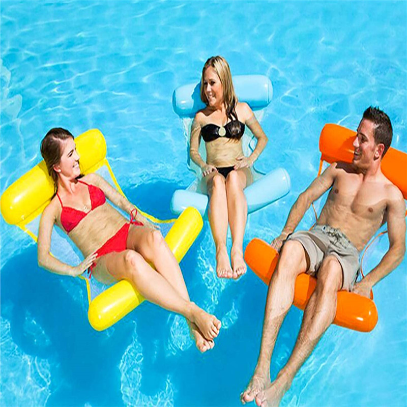 Aufblasbarer Schwimmbad Float für Erwachsene, Pool-Hängematte (Sattel, Drifter, Liegestuhl), Sommerpoolstuhl, tragbare Wasserlounge