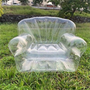 PVC Transparent aufblasbares Sofa, Schlafzimmer im Freien Balkon Freizeit, einzelner aufblasbarer Klappstuhl