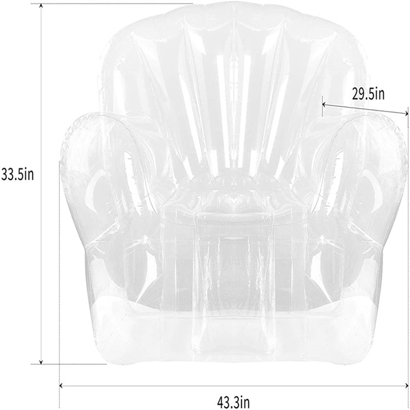 PVC Transparent aufblasbares Sofa, Schlafzimmer im Freien Balkon Freizeit, einzelner aufblasbarer Klappstuhl