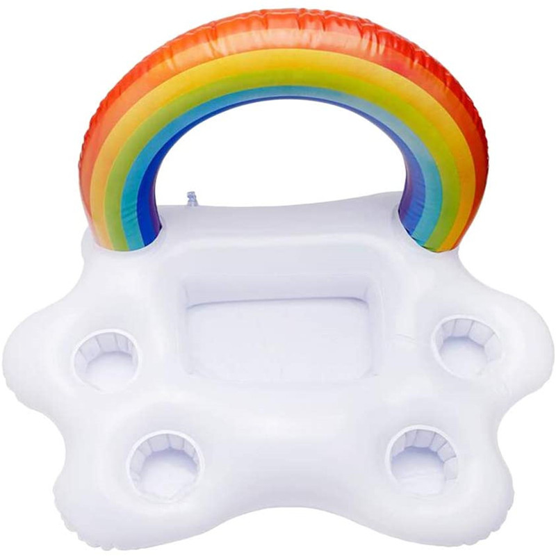 Getränke Obstservice Bar, aufblasbarer schwimmender Regenbogen, Cloud Getränk Rack Cup Halter für Pool