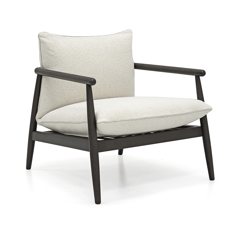 Nordic Modern Chaise Minimalistin entworfener Stoff Einzelner Sofa-Akzentstuhl für Wohnzimmer