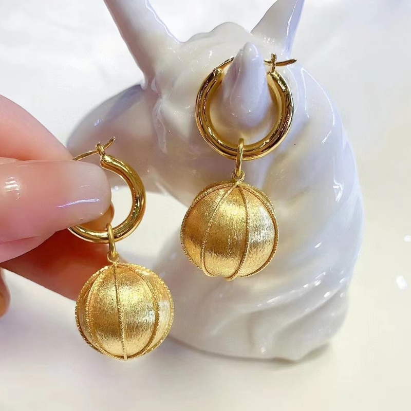 Tuohren Schmuck 18 Karat Gelbgold bereit, Ohrringe für Frauen zu versenden