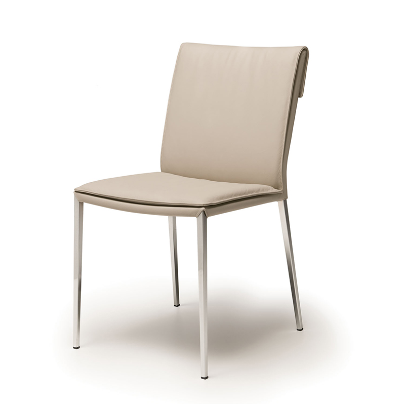 Italienisch weißes Metallleder skandinavischer Essstuhl 6 für Esszimmer Set 6 für Esszimmer