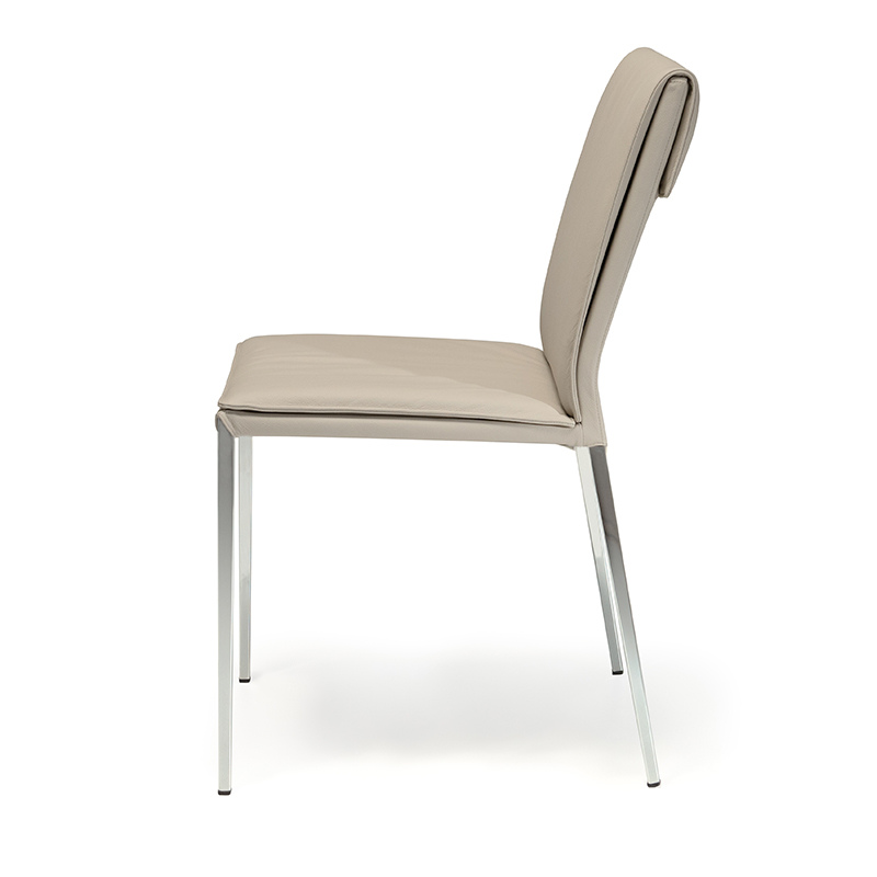 Italienisch weißes Metallleder skandinavischer Essstuhl 6 für Esszimmer Set 6 für Esszimmer